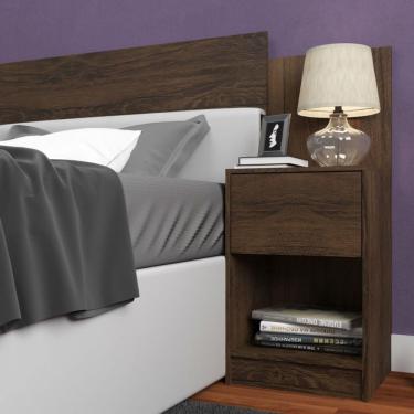 Imagem de Cabeceira de Solteiro Altesa 1 Gavetas 1 Nichos Cacau