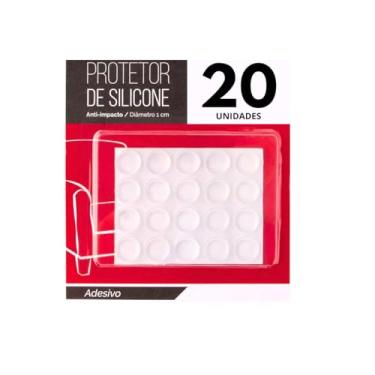 Imagem de Protetor De Silicone Gota Adesivo Multiuso Anti Impacto Móveis 20 Unids Transparente para Porta Protetor de Maçaneta Contra Batidas Porta