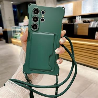 Imagem de Suporte para cartão líquido Crossbody Lanyard Strap Case para Samsung Galaxy S24 S23 FE Plus S22 Ultra A14 A34 A54 A53 A15 5G Capa, verde, para Samsung S23