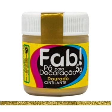 Imagem de Pó Para Decoração Comestível (Bolos e Doces) Fab 3g Dourado Cintilante