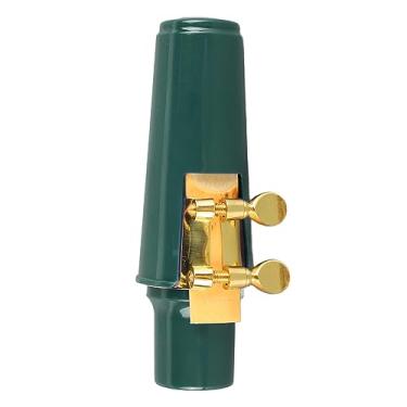 Imagem de Kit de bocal de saxofone alto, instrumento de ligadura de cobertura de sax de metal, kit de bocal de saxofone para substituição (Green)
