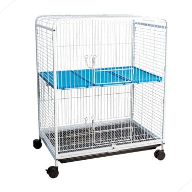 Imagem de Viveiro Fauna Pet Luxo Médio Multiuso, Branco Azul