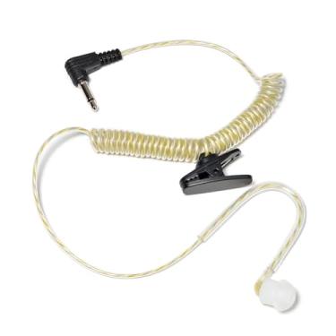 Imagem de TWAYRDIO Fone de ouvido com armadura balanceada de 3,5 mm apenas para ouvir com gancho macio e cabo enrolado para microfones, alto-falantes de rádio Motorola, rádios bidirecionais, para uso policial