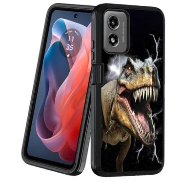 Imagem de BXIKEOPIU Projetada para Moto G Play 4G 2024, capa protetora resistente à prova de choque de 3 camadas à prova de poeira/queda para Motorola Moto G Play 4G 2024, dinossauro