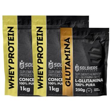 Imagem de Kit: Whey Protein Concentrado 2Kg + Glutamina 250g - 100% Importado - Soldiers Nutrition Sabor:Baunilha