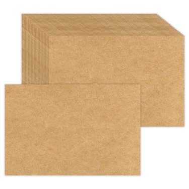 Imagem de 4 x 6 cartões Kraft em branco (conjunto de 100) – Cartolina grossa e pesada para cartões postais, convites de papel fotográfico, saudação, nota, agradecimento, cartões de índice – simples para