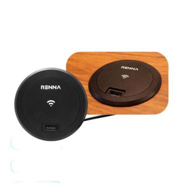 Imagem de Carregador Indução sem fio Wireless Embutir Para Mesa Bancada 10w - RE