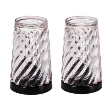 Imagem de Kit Saleiro E Paliteiro De Mesa Acrílico Espiral Porta Palito Twist (Preto)