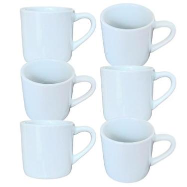 Imagem de Jogo 6 Caneca Xícara 100ml Café Chá Cappuccino - Porcelana - Antilope 