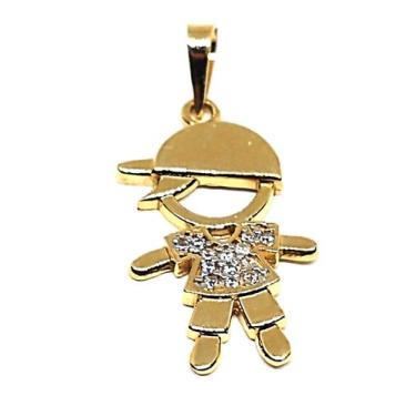 Imagem de Pingente de ouro 18k Filho com Pedras - Elegancy Joias