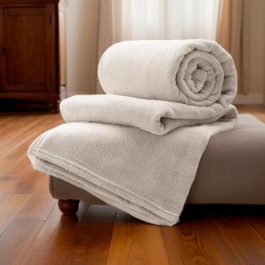 Imagem de Cobertor Casal Manta Microfibra Fleece - CASA DONA, Marfim