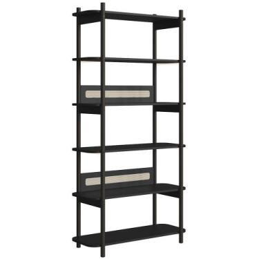 Imagem de Estante Industrial 6 Prateleiras Pés Madeira Arlo A10 Nero/Preto - Mpo