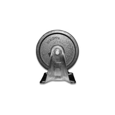 Imagem de Rodízio Ferro/Borracha Sem Trava com Placa Fixa Cinza 6'' - Schioppa