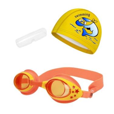 Imagem de Kit Natação Infantil com Óculos Estojo e Touca Coleção Estrelas - Hero