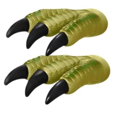 Imagem de Fantoche Dinossauro Garra Verde Para Mão Dino Tiranossauro Rex Em Sili