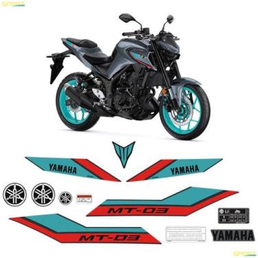 Imagem de Kit Adesivos Yamaha MT-03 2023/2024 + Emblemas Resinados - SPORTINOX, 