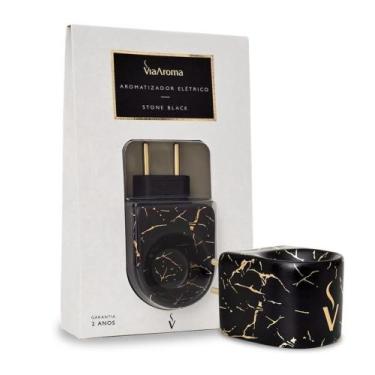 Imagem de Aromatizador Porcelana Stone Black Difusor Elétrico  Via Aroma Aromate
