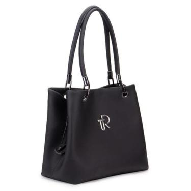 Imagem de Bolsa Feminina Grande Com Repartição Tulio Rossato, Preto