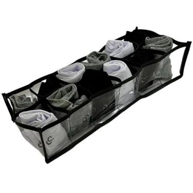 Imagem de Colméia Organizadora de Gavetas Transp.Preto 12 Nichos Duplo - 123 Org