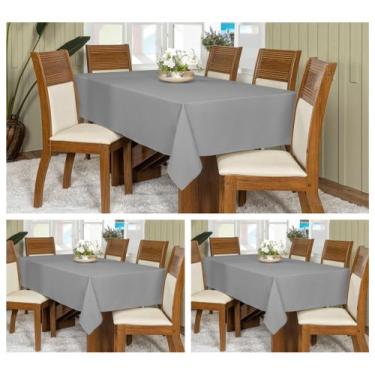 Imagem de Kit 3 Toalhas De Mesa Oxford 8 Lugares Retangular 2,50x1,45m - Raga De