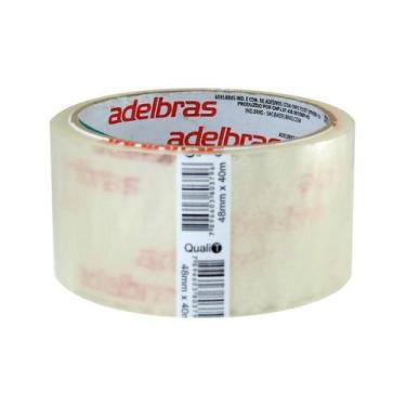 Imagem de 20 Fitas Adesiva Embalagem Qualitape Adelbras 48mm X 40m Transparente/