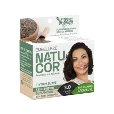 Imagem de Tintura Pó Natucor Embelleze Castanho Escuro 3.0 Kit