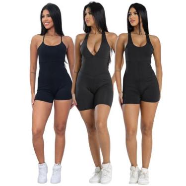 Imagem de Kit 3 Macaquinhos Fitness Academia Shortinho Curto Treino - JinkingSto