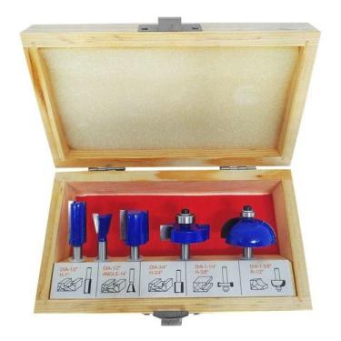 Imagem de Kit Jogo De Fresa Para Tupia de Madeira Haste 6mm 5 Peças - Profield