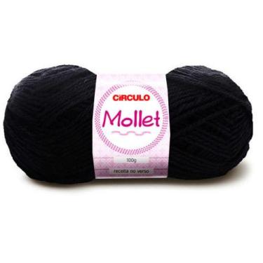 Imagem de Lã Mollet Círculo 40g com 5 unidades - Cor 940 Preto