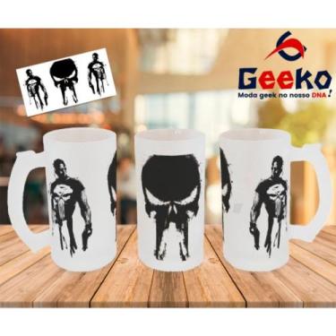 Imagem de Caneca de Chopp O Justiceiro The Punisher Geeko, Jateada, 500ml