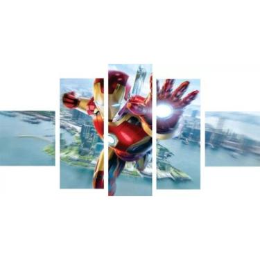 Imagem de Painel De Quadro Mosaico 5 Partes Para Sala Homem De Ferro, - Paradeco