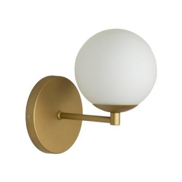 Imagem de Arandela Luminária Cristal Globo 12 cm Moderno Dourado 009 - BF Decor
