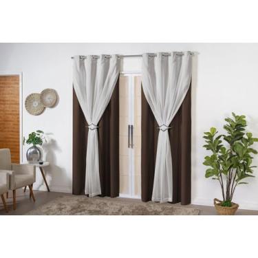 Imagem de Cortina Blackout PVC (plástico) com VOIL e PRESILHA para Sala ou Quart
