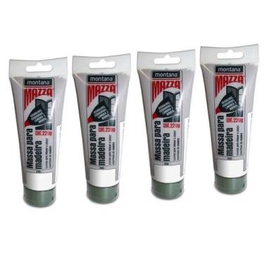 Imagem de Kit 4 Montana Massa Madeira P/ Calafetar Cor Branco 220g