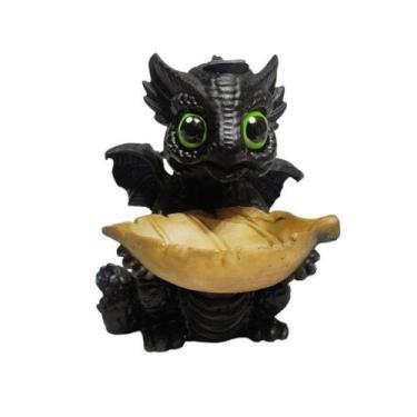 Imagem de Incensario Dragao Baby Cascata de Fumaça em Resina Decorado - Decore C