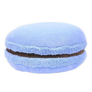 Imagem de ChezMax Macaron Almofada de pelúcia para as costas almofada microcontas almofada redonda almofada de assento decoração de casa almofada para sofá quarto escritório dormitório carro 36,8 cm azul claro