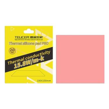 Imagem de Almofada térmica 15,8 W/mK, 100 x 100 x 2 mm, resistência ao calor não condutiva, resistência a altas temperaturas, almofadas térmicas de silicone para PC, laptop, PS4/PS5/CPU/GPU/computador