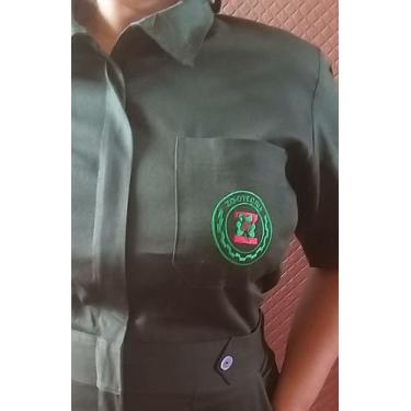 Imagem de Macacão Zootecnia Masculino Manga Curta Verde Musgo Em Brim Leve 100% 