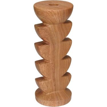 Imagem de CASTIÇAL DECORATIVO PORTA VELA SUPORTE HOME&CO CERÂMICA 20x9x9cm ESTILO MADEIRA