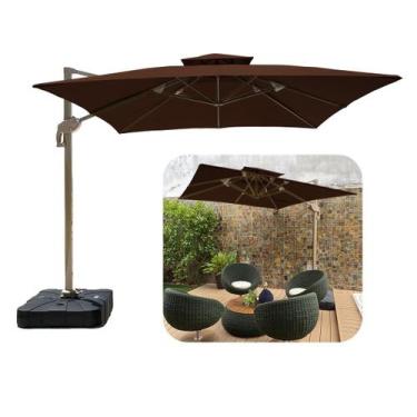 Imagem de Ombrelone Guarda Sol Premium Alumínio 2,5 x 2,5 C/ Base em 100L - SOL&