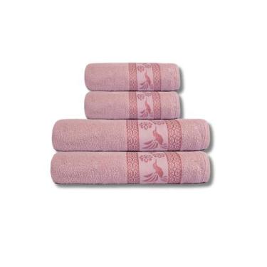 Imagem de Kit 4 peças Toalha Felpuda Luxo e Suavidade Para Seu Banho - Bella Enx