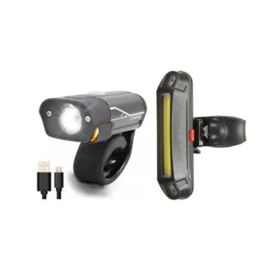 Imagem de Lanterna Bike Farol Lanterna Sinalizador Recarregável Usb - A.R Varied