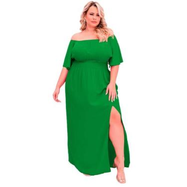 Imagem de Vestido Tamanho Grande Ciganhinha Com Fenda Lateral Plus Size Manga Go