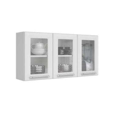 Imagem de Armario Aéreo 3 Portas c/ Vidro Luce - Itatiaia - Móveis Itatiaia, Bra