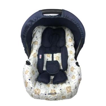 Imagem de Kit capa de bebê conforto e redutor - urso azul - ALAN PIERRE BABY