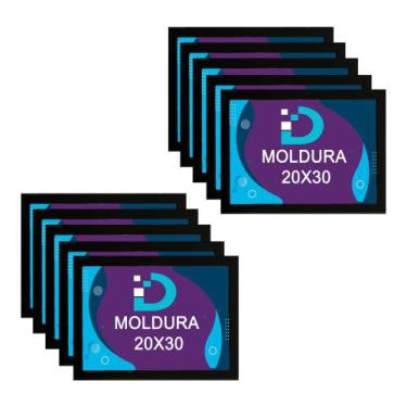 Imagem de Kit 10 Molduras Pretas 20x30 Com Fundo Em Eucatex Para Decoração e Art