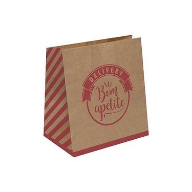 Imagem de Saco de Papel Kraft Bom Apetite 34X31x19 com 50 un Cromus Delivery Riz