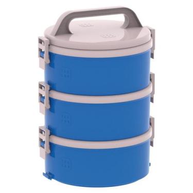 Imagem de Conjunto 3 Marmita Térmica Marmitex Termoprato 1,5l Almoço Lanche Tekc