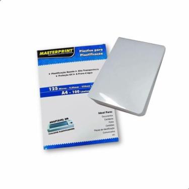 Imagem de Plástico Plastificação A4 220x307x0,005mm 100 Un 125 Micras - Masterpr