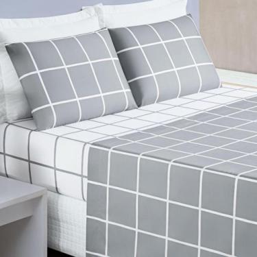 Imagem de Roupa Cama Solteiro Infantil Menino Ou Menina Austin Xadrez Super Mode